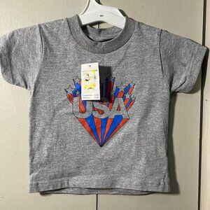 Kid Dangerous Toddler Boys T-Shirt Gray USA Graphic Print Crewneck Tee Size 3T